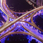 Cars on Smart Roads at night