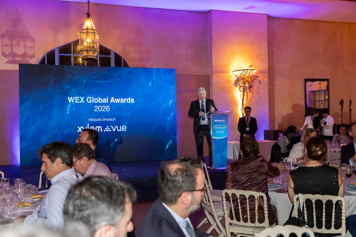Mark Barker on stage opening the WEX Global 2026 Awards night